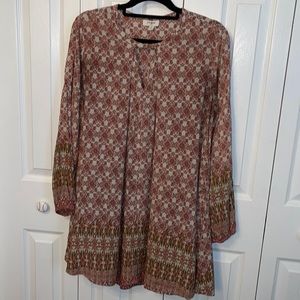 Umgee  Boho, Fall transition dress with long sleeves size medium